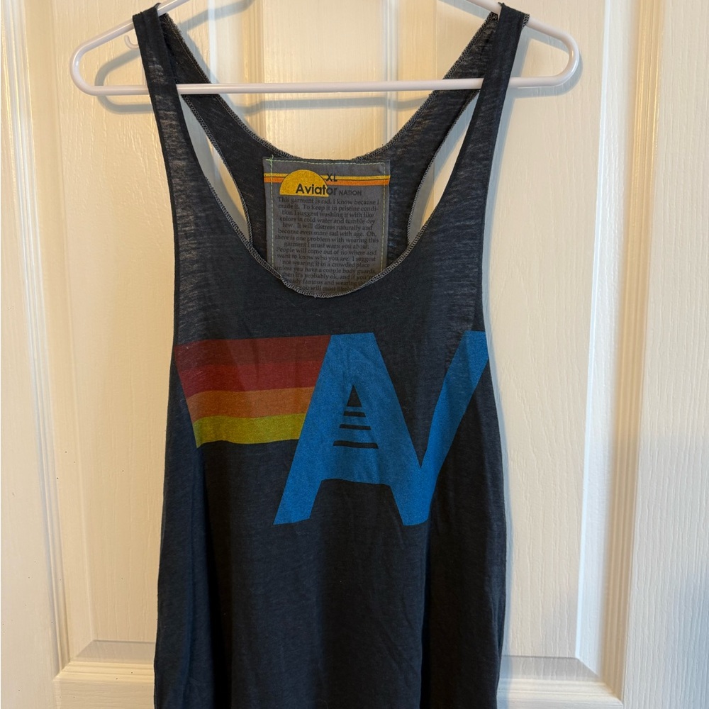 Aviator Nation Rainbow Tank XL NWOT
